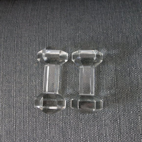 Set of Two(2) Glass Barbell Knife Rests - Picture 5 of 8